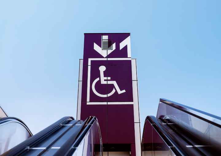 Wheelchair accessible escalators