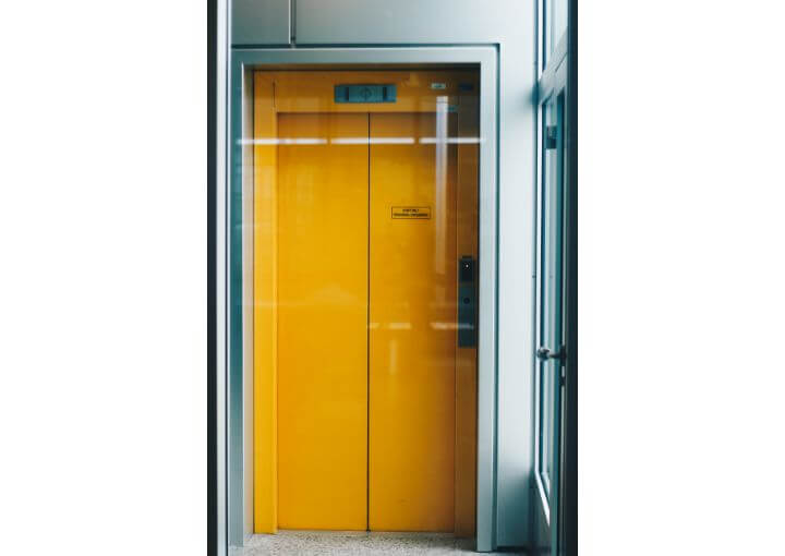 A hydraulic fireman elevator in Dubai, designed for emergency use in tall buildings.