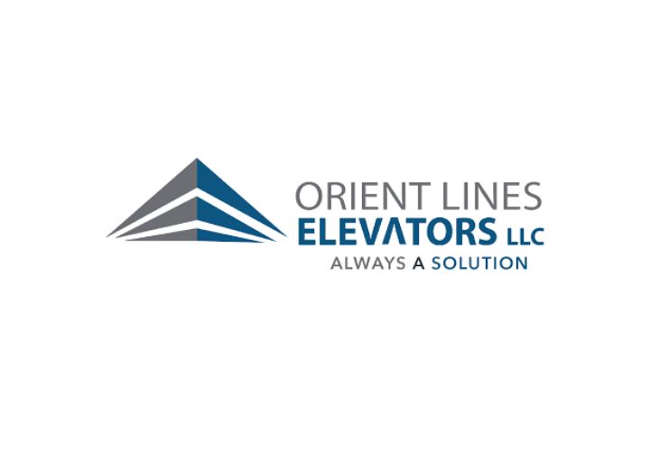 Orient Lines Elevator LLC logo with the company name "Orient Lines Elevator LLC" written on the right side. The logo features a combination of blue and grey colors.