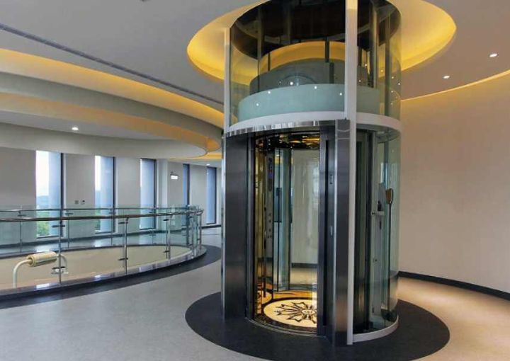 A pneumatic service elevator in Dubai with a modern design and advanced technology.