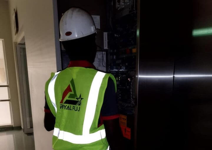 Royal Fuji Staff Carrying Out Passenger Lift Installation<br />
