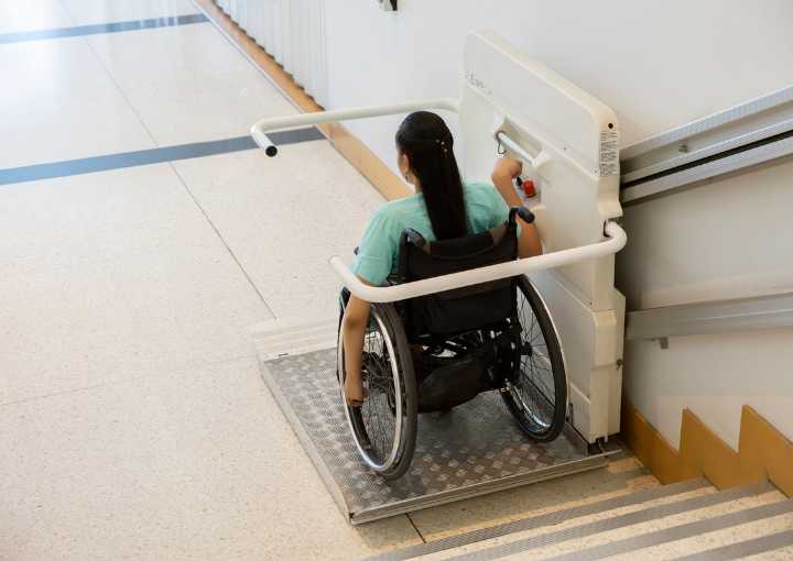 A Royal Fuji Wheelchair Lift in a Dubai home, showcasing accessibility and modern design.
